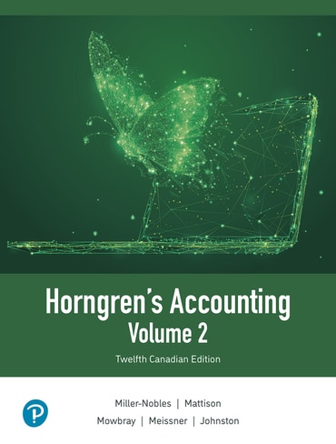 Horngren's Accounting, Volume 2, Canadian Edition, 12th edition