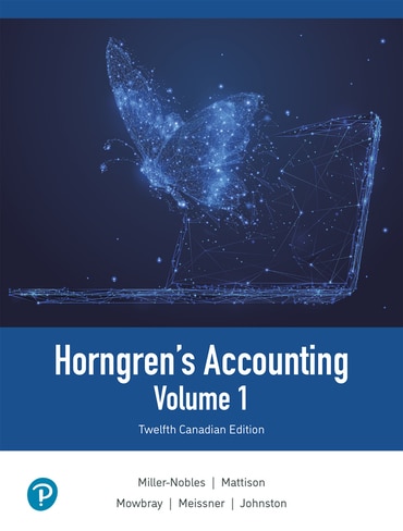 Horngren's Accounting, Volume 1, Canadian Edition, 12th edition