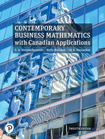 Contemporary Business Mathematics with Canadian Applications, 12th edition